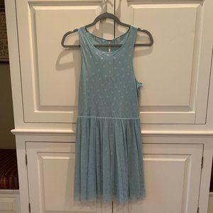 Free People Light Blue Polka Dot Lace Dress